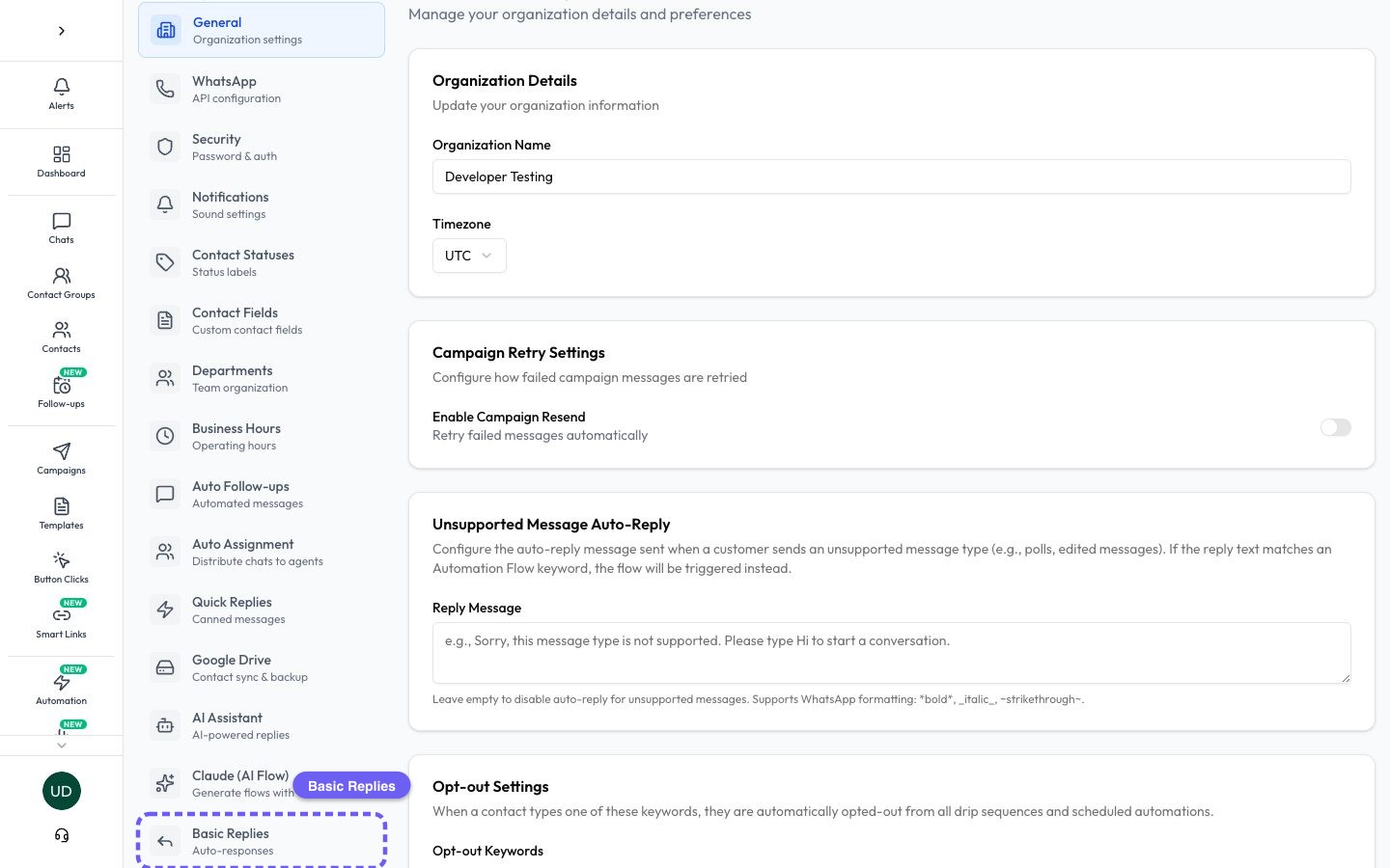 Open Settings