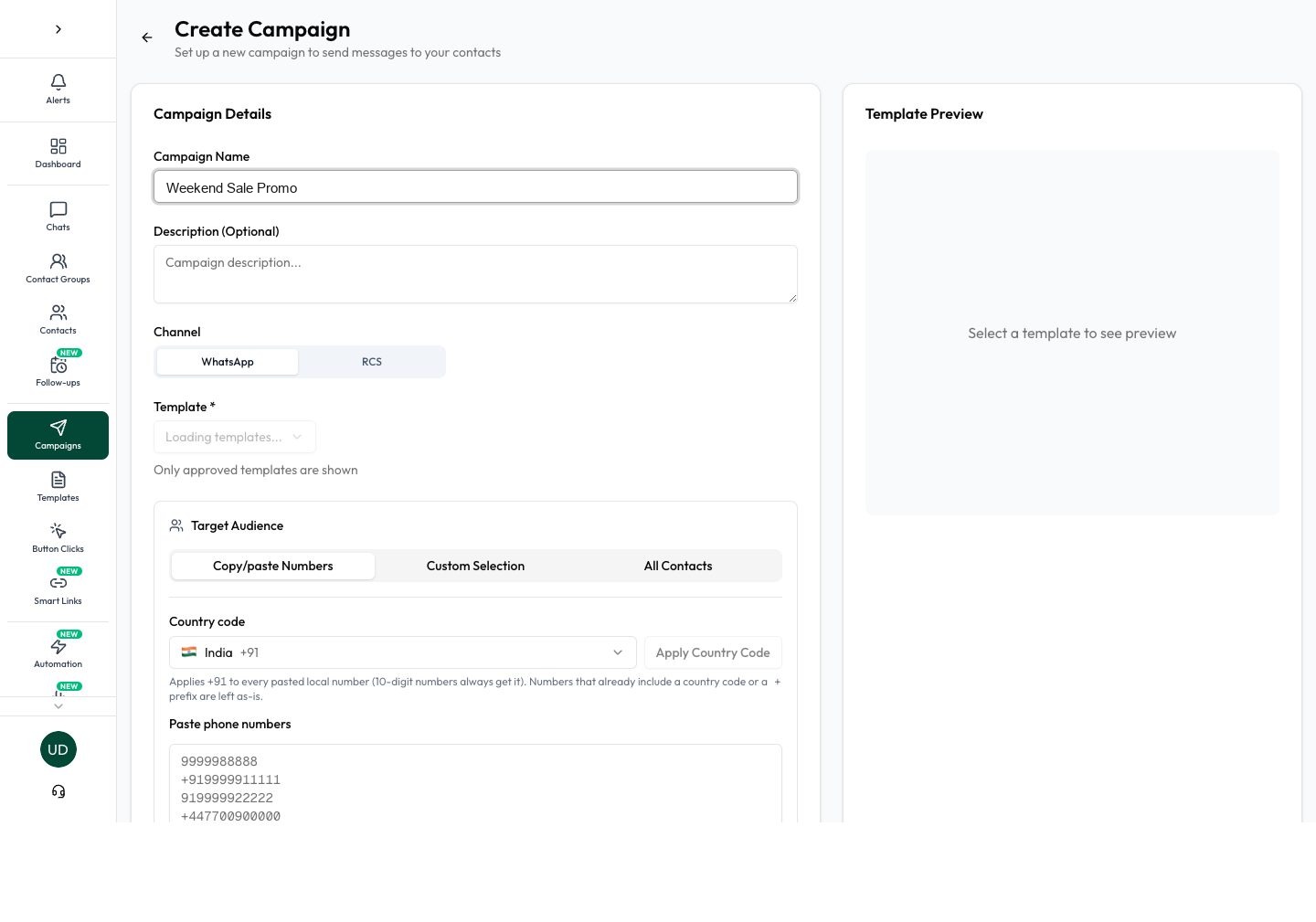 Enter campaign details