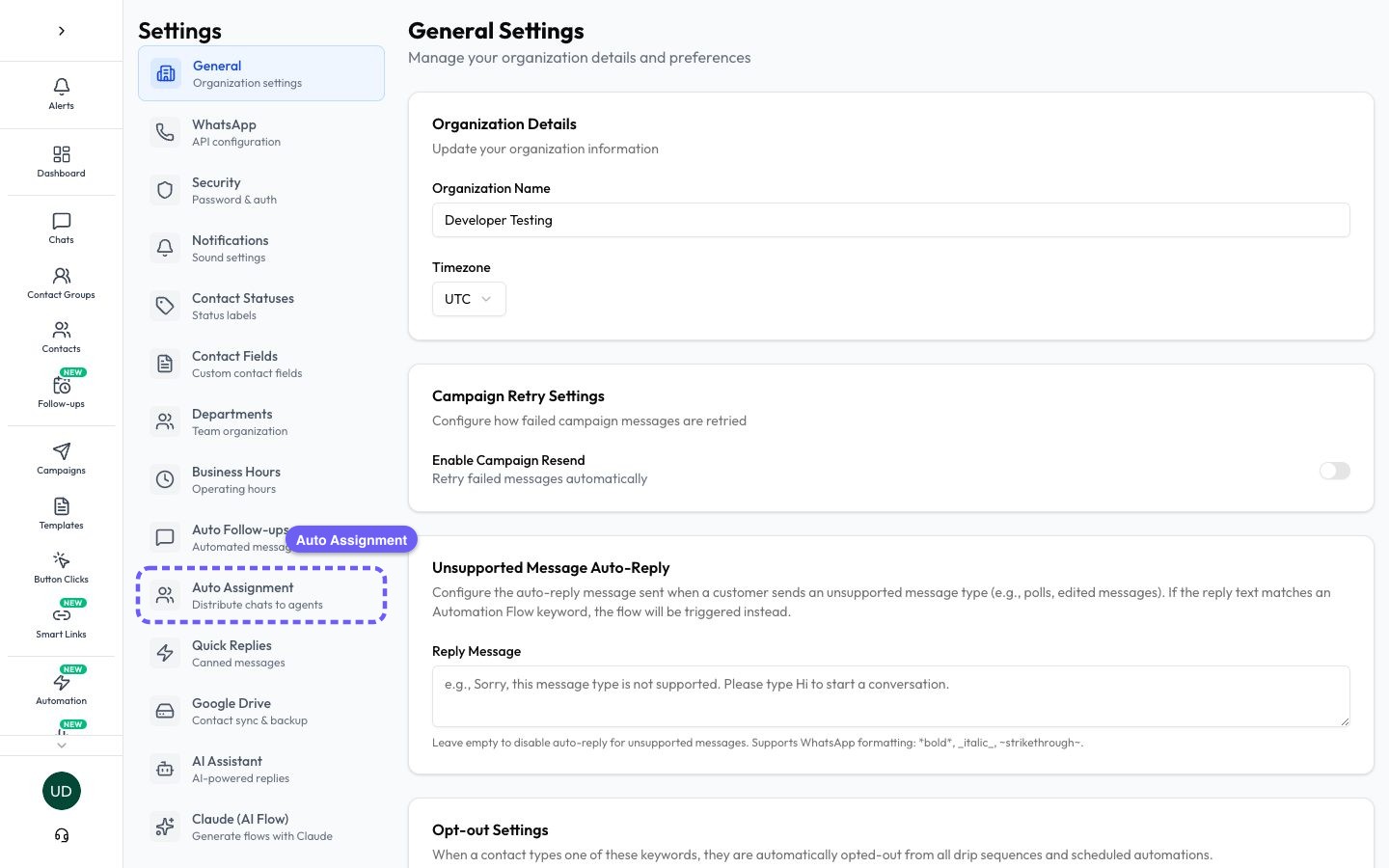 Open Settings