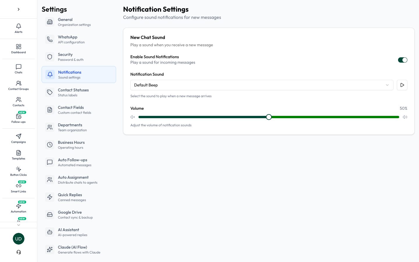 Configure notification sounds