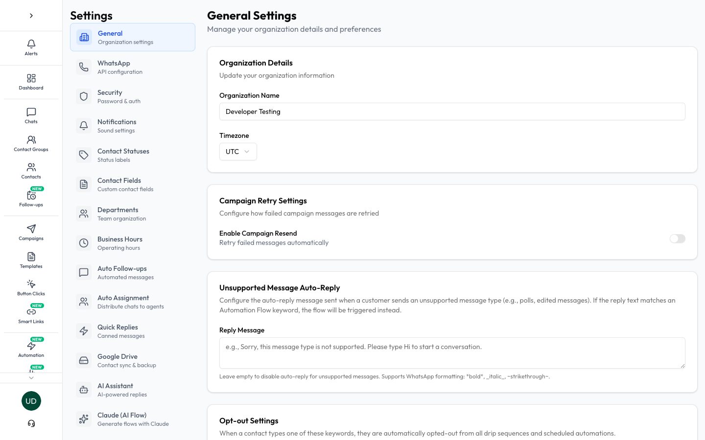 Configure General Settings
