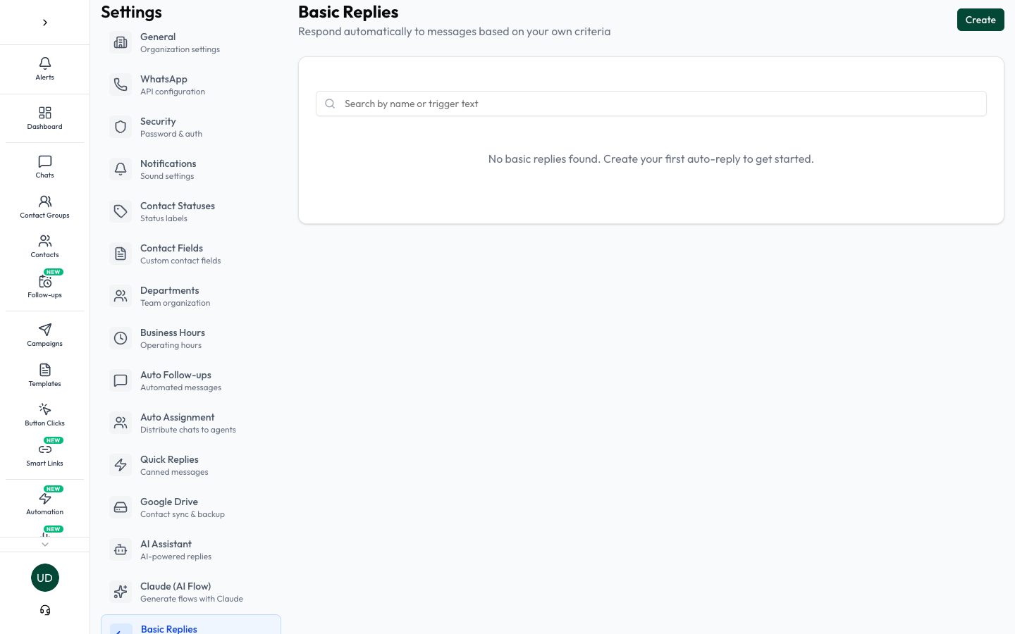 Create a basic reply