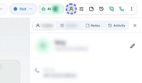 Keep the contact beside the chat