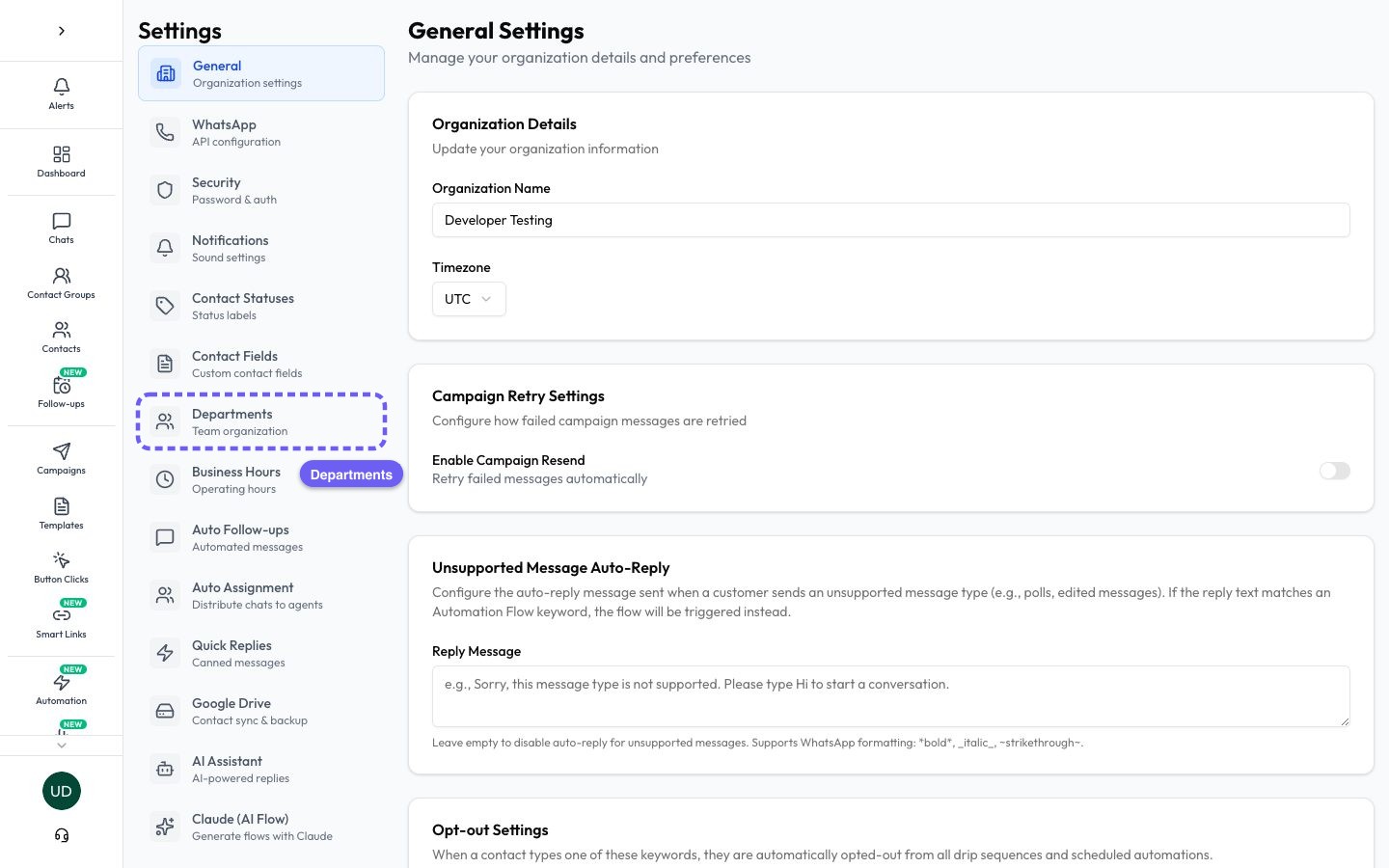 Open Settings