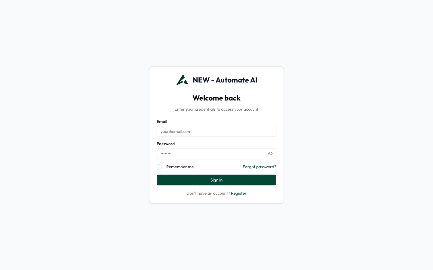 Enter your credentials