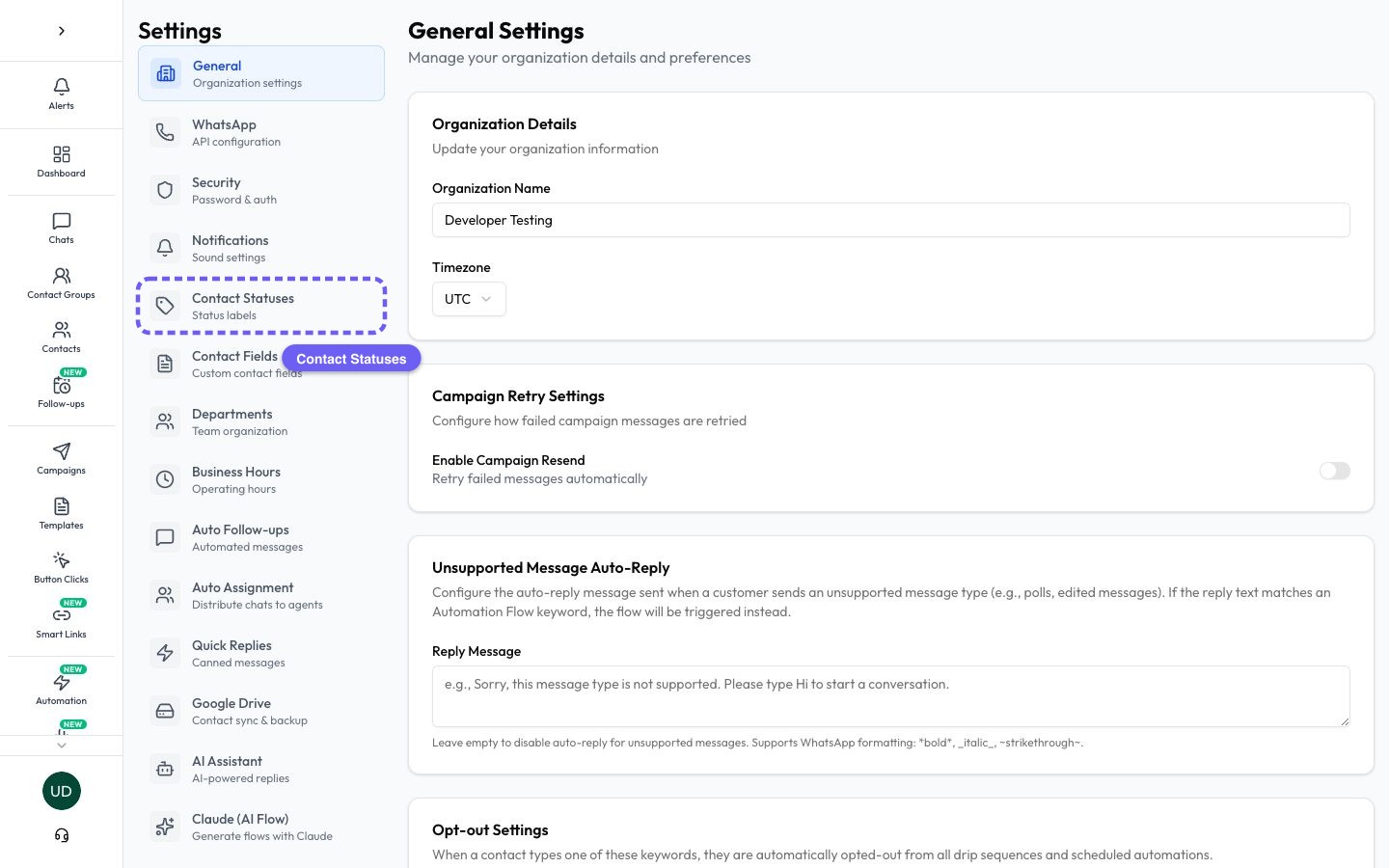 Open Settings