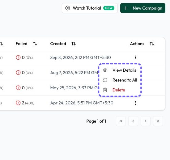 Open the Actions menu