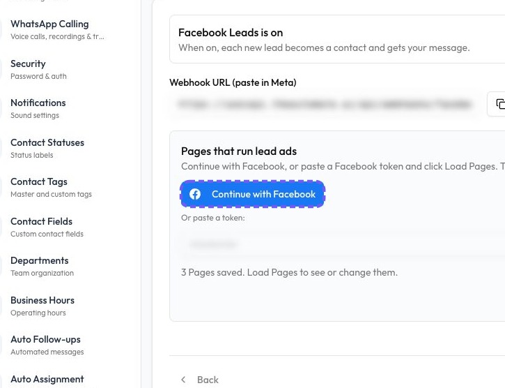 Connect the Pages that run lead ads