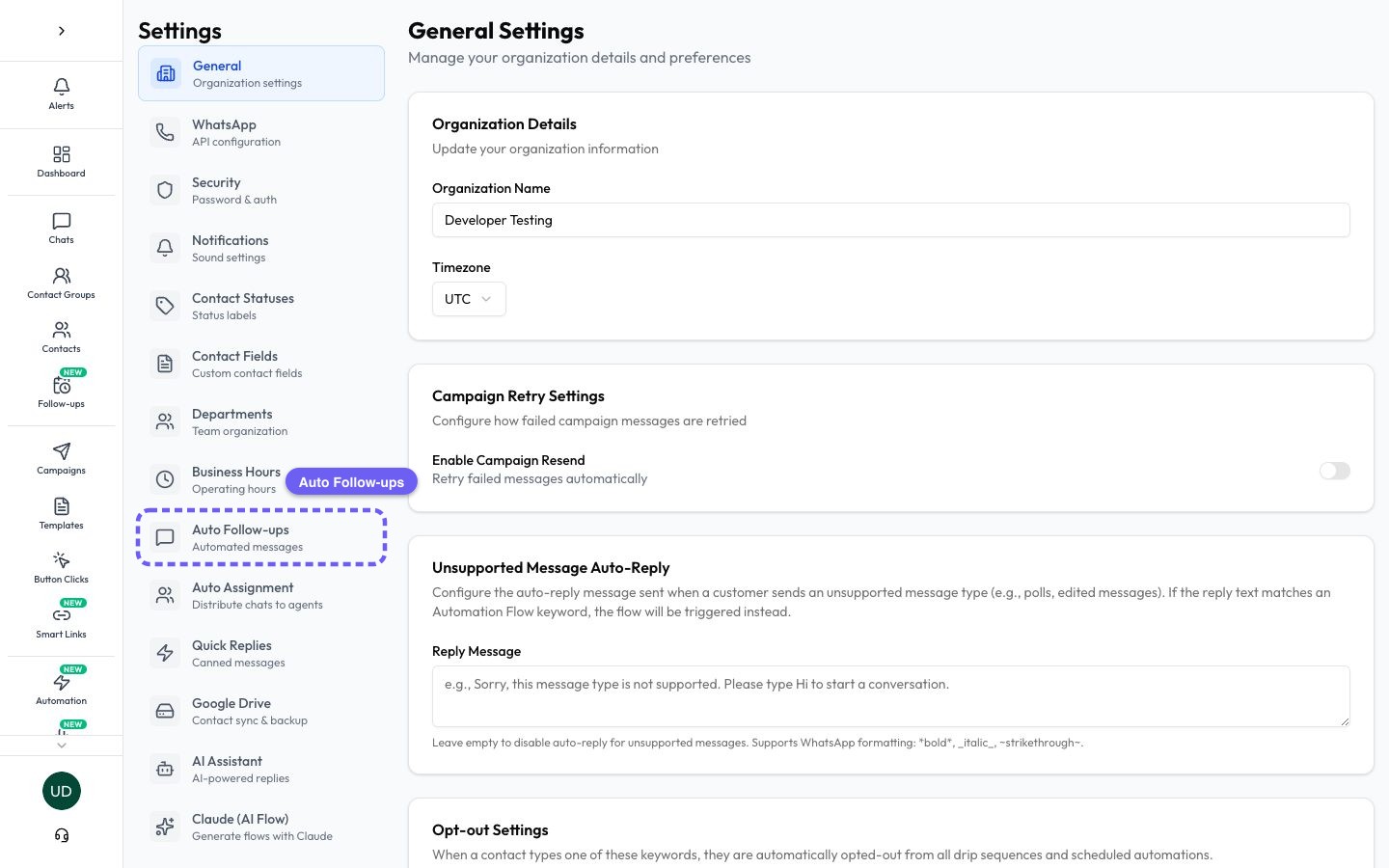 Open Settings