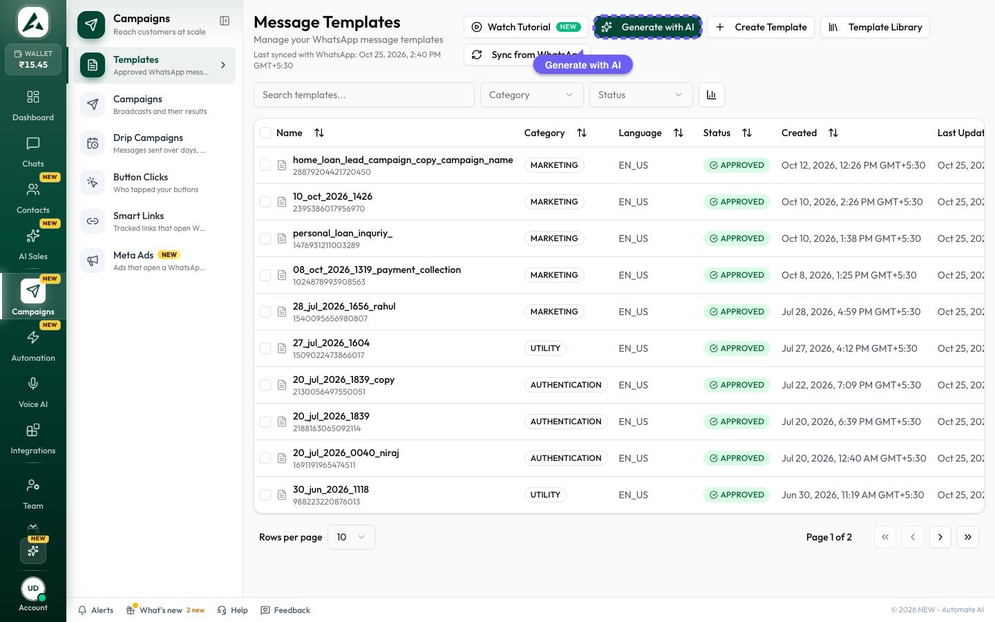 Open Generate with AI