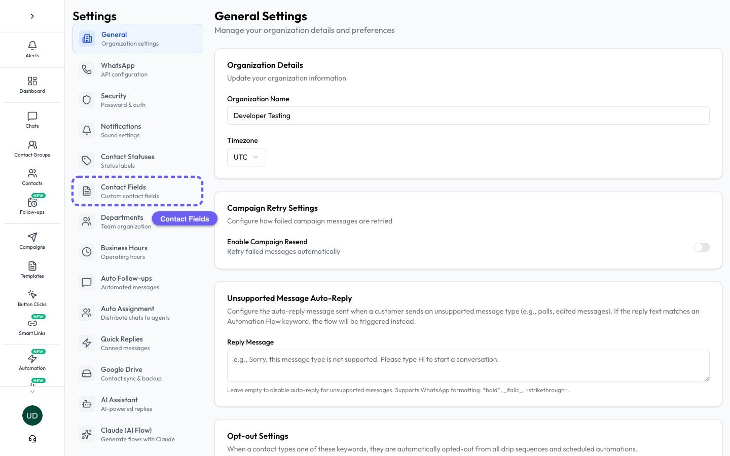 Open Settings